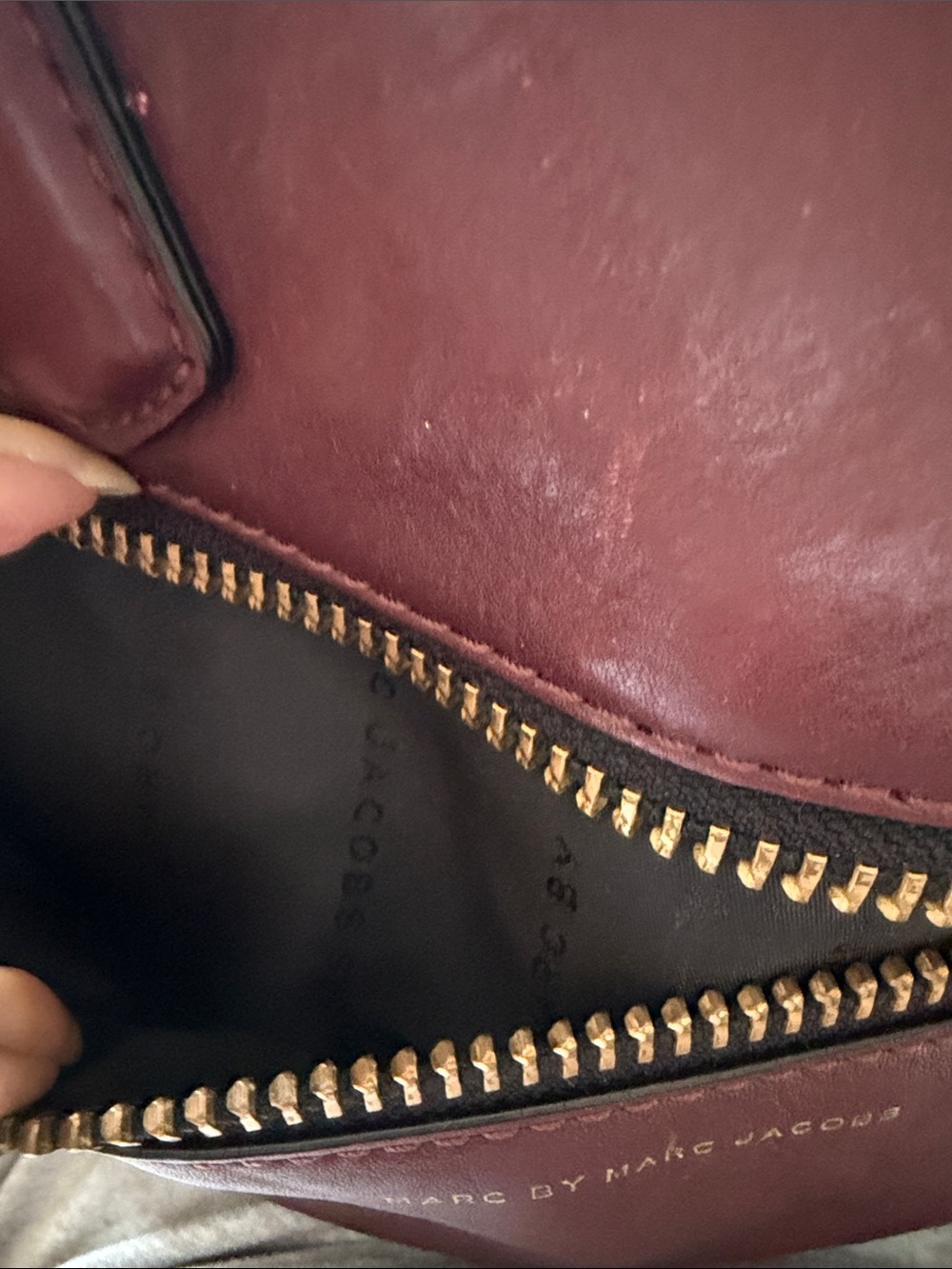 Marc by Marc Jacobs Burgundy Leather Mini Satchel with Gold Hardware - Picture 6 of 8